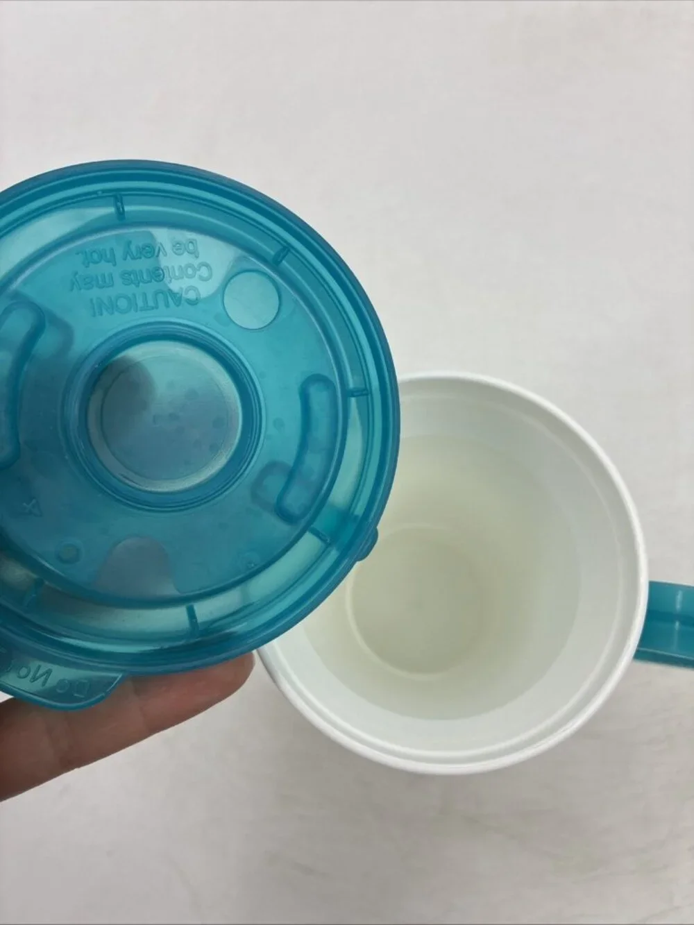 Disney Parks Mickey Minnie Donald Duck Souvenir Travel Cup Mug Teal Handle